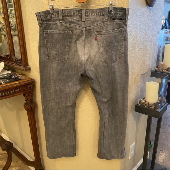LEVI’S 514 Men Gray Slim Straight Denim Jeans Size 40-Been Hemmed - Picture 3 of 7